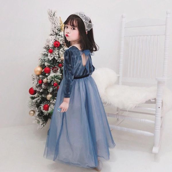 

slipper winter 2021 korean children' wear girl' foreign style glittering gradual mesh princess dress fluffy skirt, Black;grey