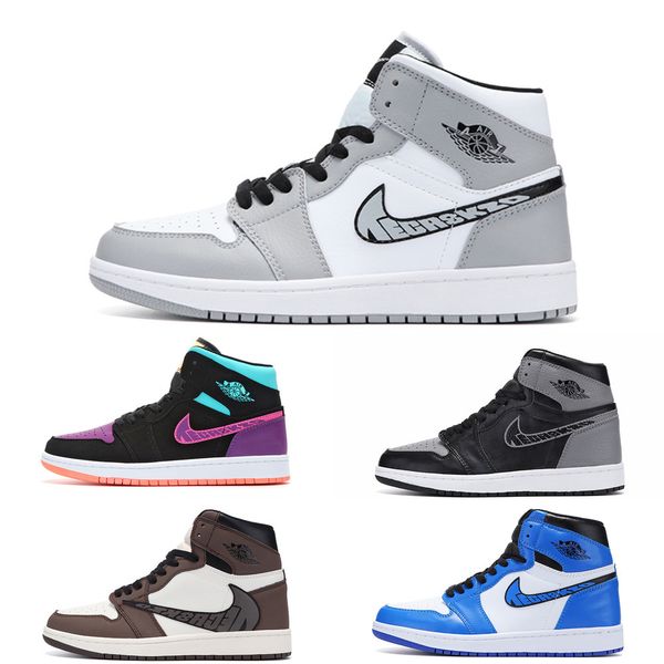 

1s basketball shoes Black Gym Red Bred Toe aj chicago banned Game Royal Fragment Shadow dunk mocha smoke grey court purple gold top universi