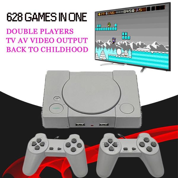 

mini 620 retro video games console controller double players 8 bit support av output tv for family and children's birthday portable gam