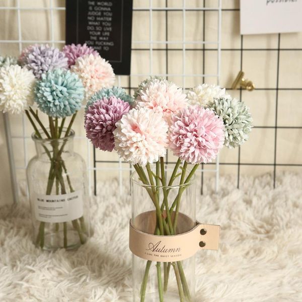 

decorative flowers & wreaths multicolor artificial fake plastic plant home garden wedding decor simulation dandelion bouquets #38