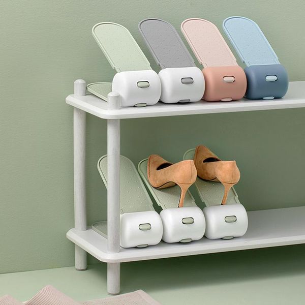

clothing & wardrobe storage portable shoe slots 2-layer stack shoes rack space-saving holder organizer adjustable height