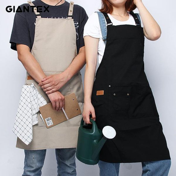 

aprons giantex simple women men skirt kitchen restaurant cooking with pocket work apron waiter cook tool