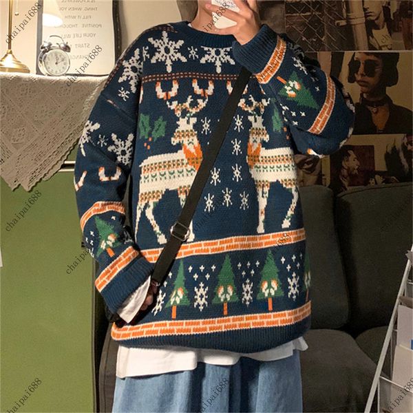 

couples wear fall and winter clothes joker sweater of the same color for men and women 2021 new korean version loose ins super fire christma, White;black