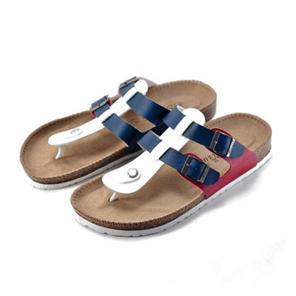 

slippers beach cork flip flops men summer fashion buckle mixed color slip on slides shoes big size 35-45 black white