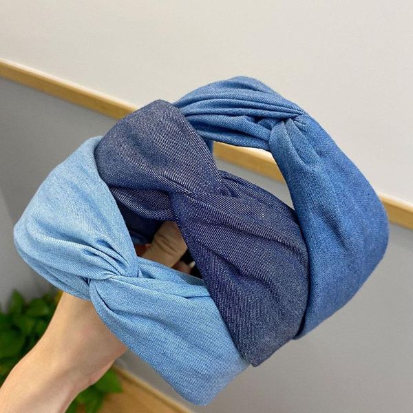 

hair accessories women girls denim cross knot hairband headband adult