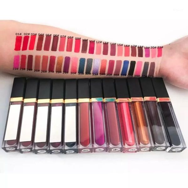 

low moq matte lipgloss vendors 41 color lighted lip gloss with mirror print logo1