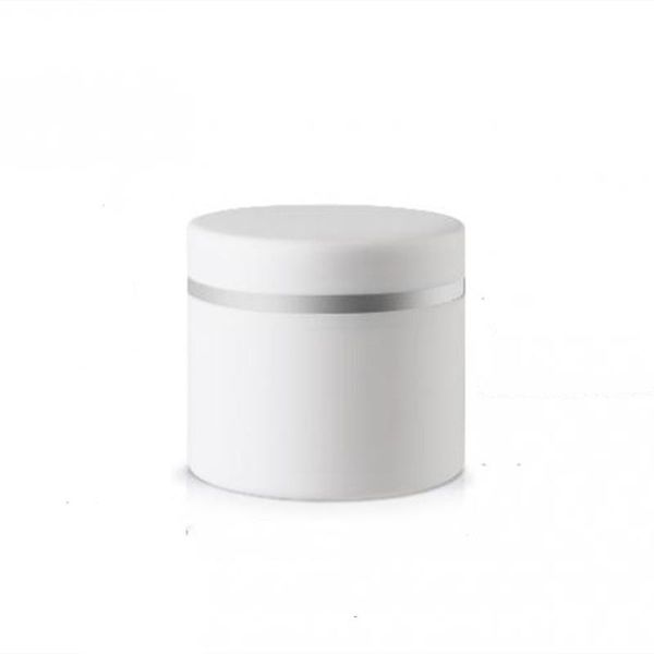 

storage bottles & jars hip 3pcs 50ml white plastic refillable double wall make-up jar round with inner liners and screw lid for face