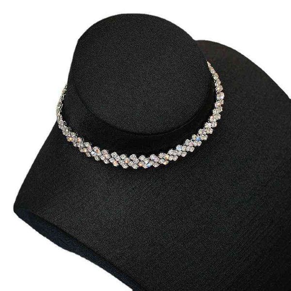 

fashion classic claw chain rhinestone neck tassel earring set combination, Silver