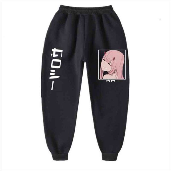 

japanese anime darling in women pants the franxx zero 2 harajuku womens autumn winter printed jogging men casual, Black