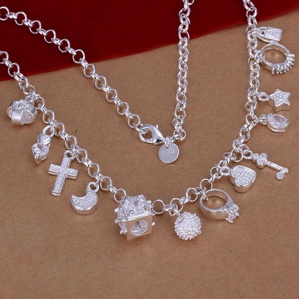 

pendant necklaces silver color wedding women noble luxury gorgeous charm fashion lady pendants necklace jewelry , n021