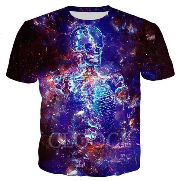 

men's t-shirts cloocl cartoon anime men fire skull 3d short sleeve tees beastar wolf printed women clothing outfits, White;black