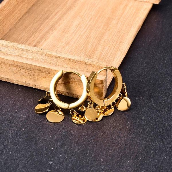 

hoop & huggie round earrings, Golden;silver