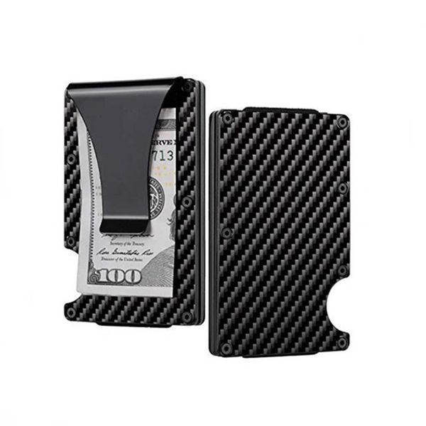 

card holders carbon fiber holder wallet designer aluminium metal minimalist rfid wallets men cardholder, Brown;gray