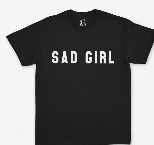 

sad girl print cotton womens casual funny yong tee hipster drop ship s 318, White