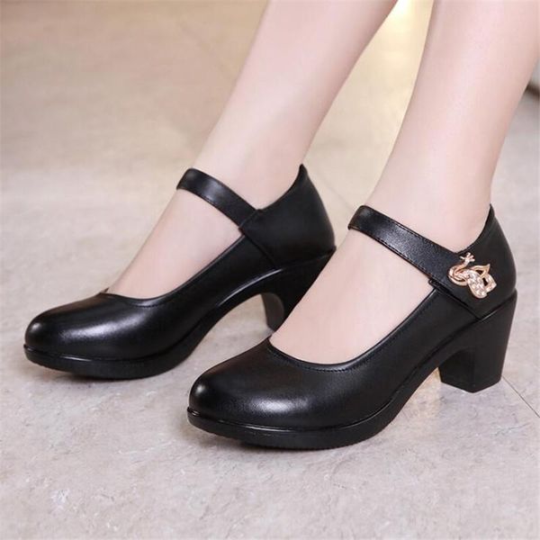 

dress shoes lady casual high heel thick heels platform pumps work women's female wedding stilettos quality 32-43, Black