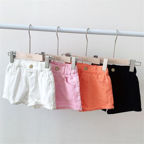 

shorts boys kids denim candy color girls children summer beach loose casual pants cotton comfortable 1-7yrs, Black