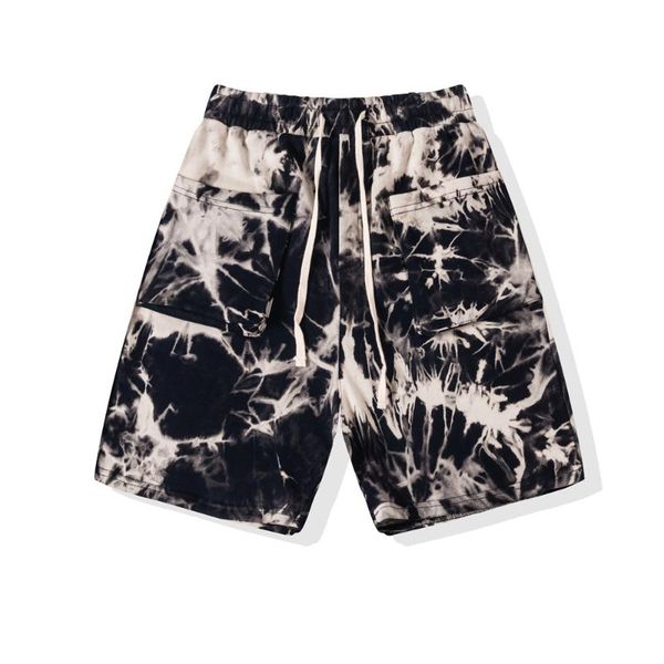 

vintage tie-dye sweat shorts patched pockets 2021 summer cotton streetwear men's, White;black