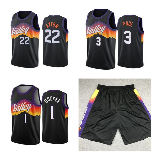 

basketball jersey steve 13 nash devin 1 booker chris 3 paul deandre 22 ayton jerseys, Black;red