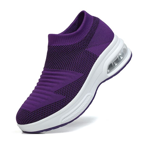 Vendita all'ingrosso 2021 di alta qualità off uomo donna scarpe da corsa sportive mesh corridori calzino traspirante viola rosa scarpe da ginnastica all'aperto Eur 36-45 WY32-A12