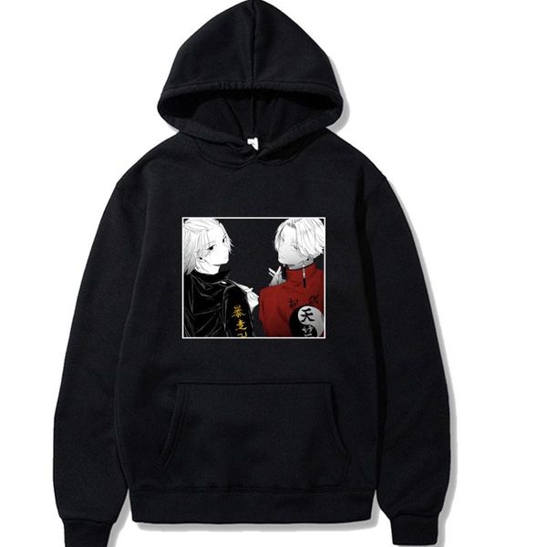 

men's hoodies & sweatshirts tokyo revengers pullover autumn loose cartoon style top, Black