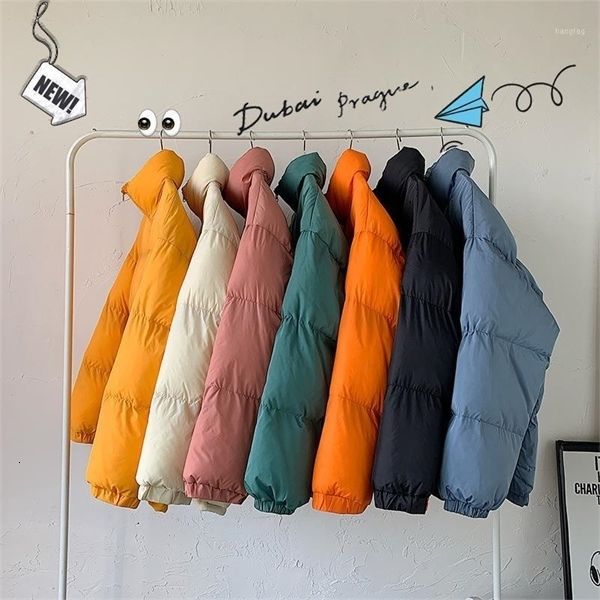 

men harajuku colorful bubble coat winter jacket 2021 men's new streetwear hip hop parka korean black clothes puffer jackets male1