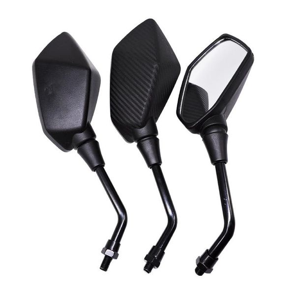 

motorcycle mirrors 2pcs/set rearview mirror 8mm 10mm carbon fiber rear view back side convex turn