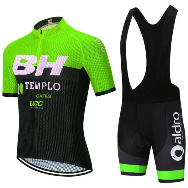 

green bh cycling team jersey bike wear set ropa ciclismo mens summer pro bicycling maillot bottoms racing sets, Black;blue