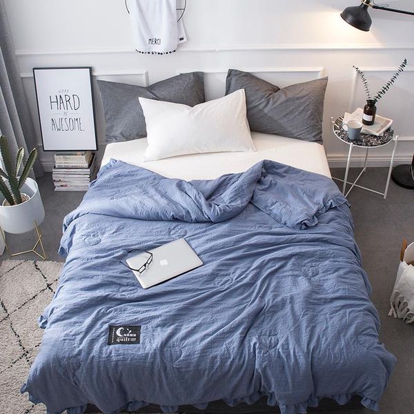 

comforters & sets summer quilt blanket air conditioner thin bedspread pink gray lace bedcovers nordic 200x230 couple bed quilts down cotton