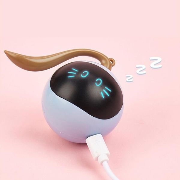 

small animal supplies pet smart interactive cat toy colorful led self rotating ball toys usb rechargeable kitten electronic cats accessories