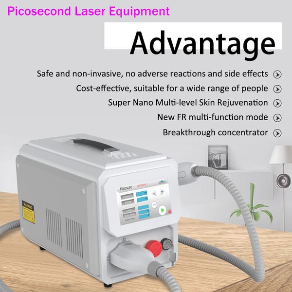 Macchina laser Pico professionale Rimozione del tatuaggio Yag Trattamento della pigmentazione del punto della pelle 532nm 1064nm 755nm Attrezzatura laser Picosecond