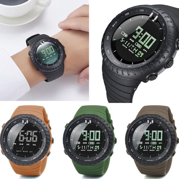 

wristwatches 2021 fashion led electronic digital watch sport watches men montre reloj relogio clock saat hour drop wristwatch #6, Slivery;brown