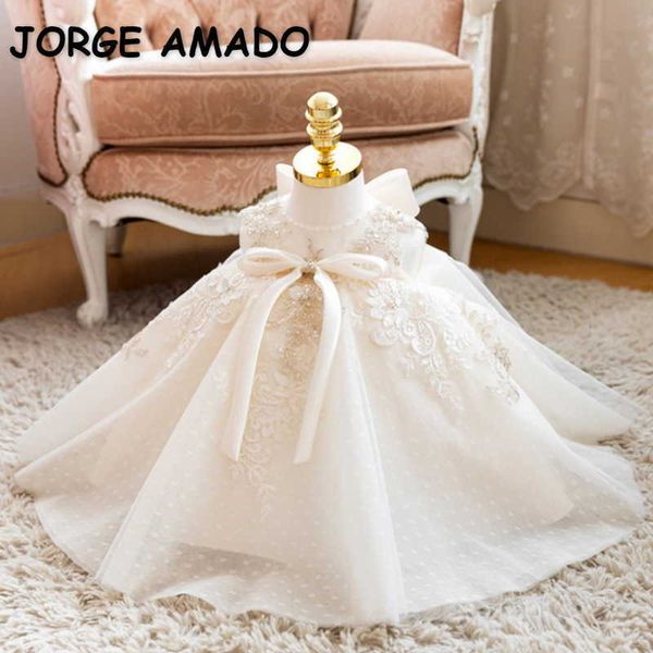 

summer teenagers girl party dresses beige embroidery flowers princess dress wedding piano perform formal clothes e01 210610, Red;yellow