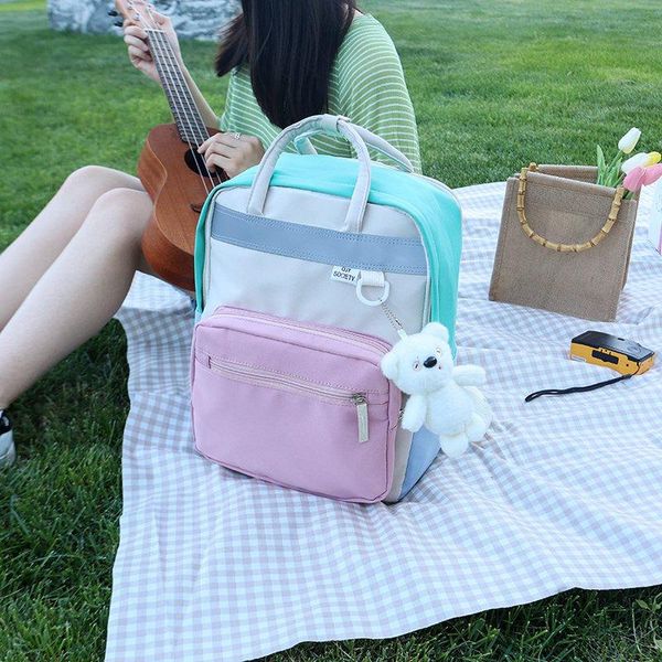 

school bags 2021 color contrast fashion ins style student bag backpack