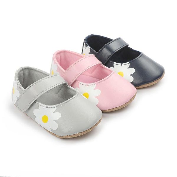 first walkers baby girls print sweety princess pu shoes walker non-slip soft bottom step front shoe