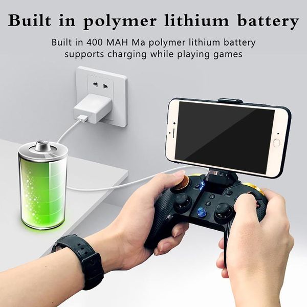 PG-9118 GamePads Bluetooth sem fio Inpolímero embutido Lithium Battery Professional Mobile Game Controler Phone Telder 2in1 Controladores Joys