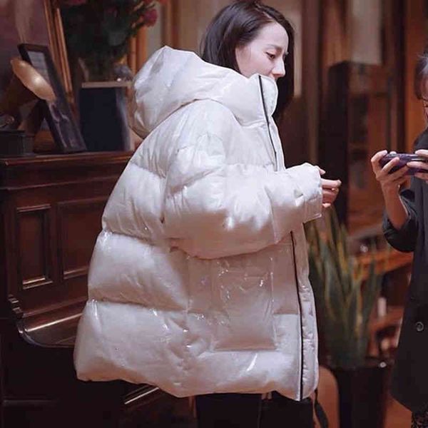 

women's parkas down ladies jacket you are my glory. qiao jingjing is the same bright face design sense minority white duck bread, Black