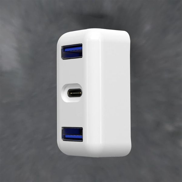 

hubs type-c hub charger adapter for dual usb 3.0 ports support u disk pd (white)