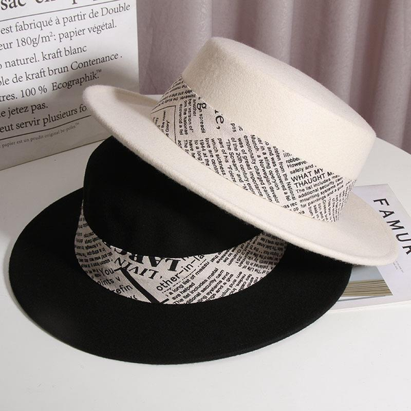 

luxury stingy brim hats new wool children's french retro celebrity wide brim flat jazz british felt hat fashion, Blue;gray