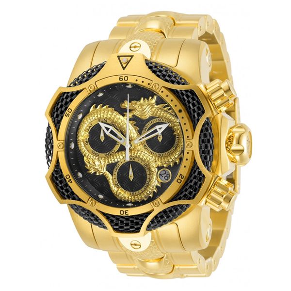 Orologio imbattuto Reserve Venom Orologio da uomo al quarzo Wirstwatch 52,5 mm Cronografo luminoso in acciaio inossidabile Invincibile Invicto Orologi di lusso per Dropshipping