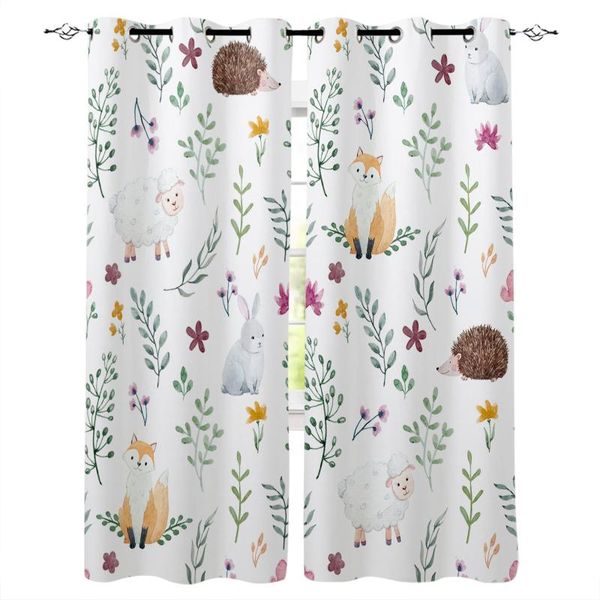 

curtain & drapes cartoon animal hedgehog green leaf modern living room blackout curtains for kitchen bedroom window treatments