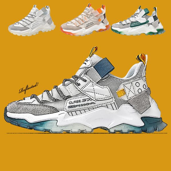 

sports 2021 ins fashion men's casual breathable dad light mh couple sho, Black