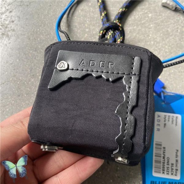 

backpack ader error bags long drawstring tore label patch leather ade backpacks