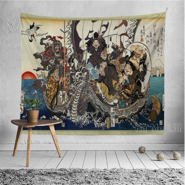 

tapestries seven gods of fortune unique tapestry room accessories
