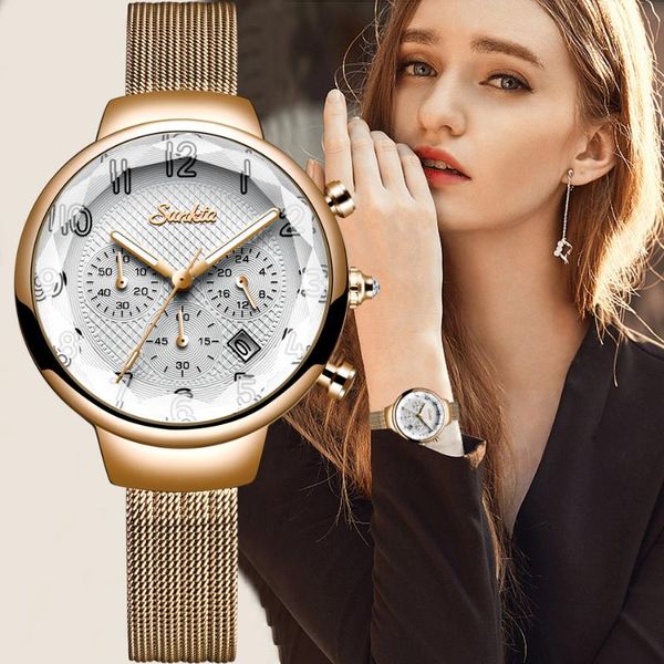 

rose gold women watch business quartz ladies female wrist girl clock relogio feminin wristwatches, Slivery;brown