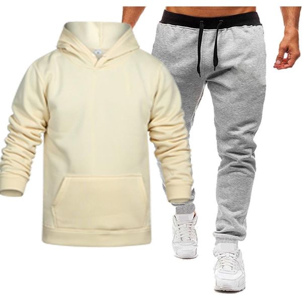

men's tracksuits 2021 spring and autumn products fashion solid color hooded sweater men women casual personality sports s, Gray
