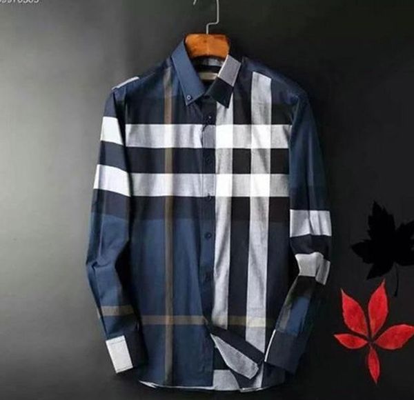 

2021 summer luxury designer men's business casual shirt long sleeve stripe lapel shirts masculine social fashion plaid -xxxl#88, White;black