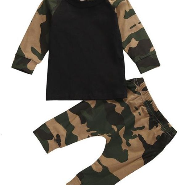 

clothing sets newborn baby spring autumn clothes baby boys camouflage t-shirt pants leggings outfit set xw0j, White