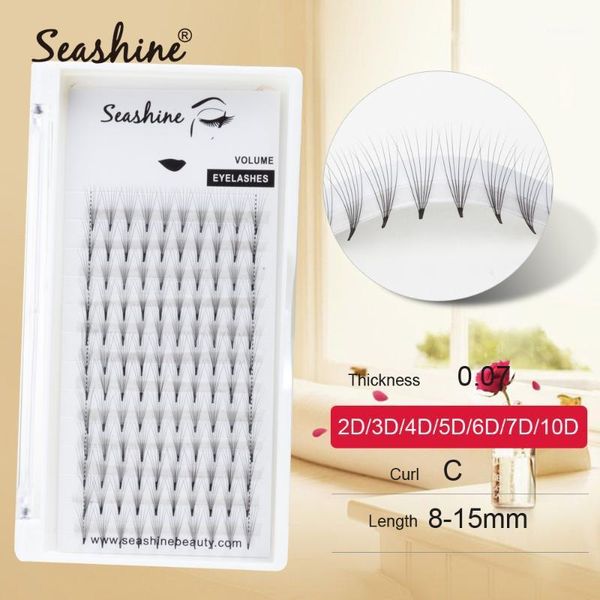 

seashine eyelashes makeup 12 lines 2d-10d premade volume fans russian eyelash faux mink extension1