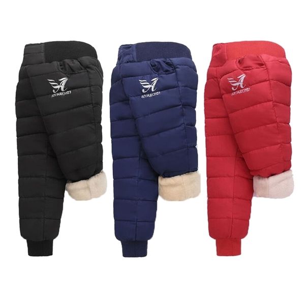 

thicken winter pants for baby boys girls high waist warm children clothes waterproof kids boy fashion trousers long 211103, Blue