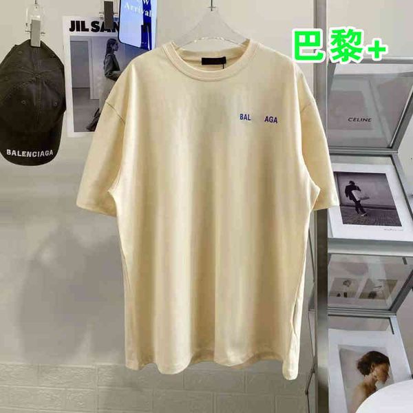 

2022 factory wholesale new trendy paris family letter printing loose and thin oversize wash cotton round neck short sleeve t-shirt for women, White